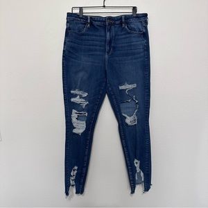 American eagle super stretch super hi-rise jegging size 18 long distressed